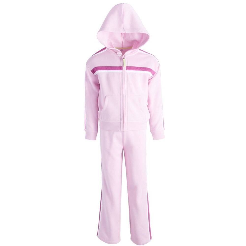 ID Ideology Girls Colorblocked Fleece Long-Sleeve Set - Pink Lavender - Size 4T